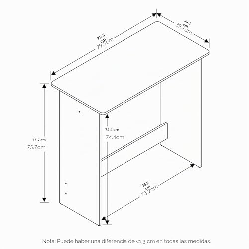 Furinno Simplistic Study Table, Walnut, Espresso, 39.4 x 39.4 x 75.5 cm