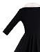 GownTown Womens 1950s Cape Collar Vintage Swing Stretchy Dresses, Black, Large