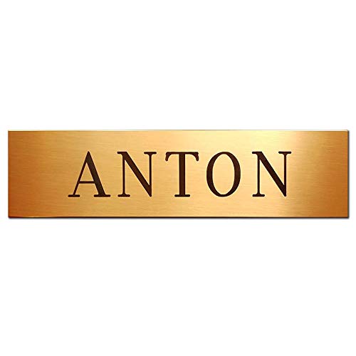 Engraved Solid Brass Name Plate 8"x2" Handmade