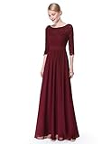 Ever-Pretty Women's Lace Long Sleeve Floor Length Evening Dress 08412