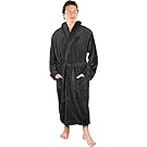NY Threads Men's Fleece Bathrobe (Large/X-Large, Grey) - Shawl Collar Ultra-Soft Spa Robe- Comfortable, Absorbent and Durable - by