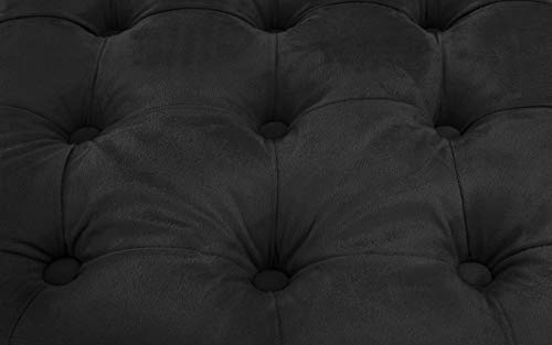 image for Divano Roma Furniture - Round Tufted Microfiber Coffee Table with Cast