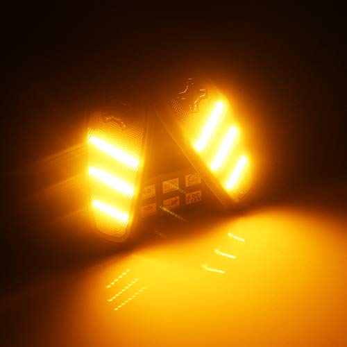 GTINTHEBOX Smoked Lens Amber LED Lights By GTinthebox Side Marker Turn Signal Lamps Update Kit For Jeep Renegade 2014 2015 2016 2017 2018 2019,2 Pcs