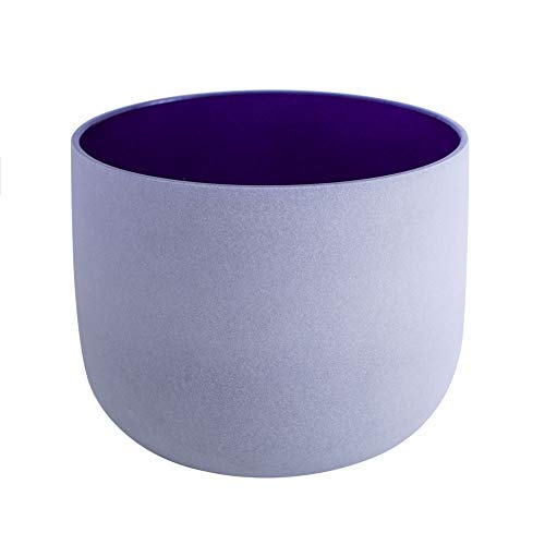 ENERGYSOUND Indigo Colored Frosted A Third Eye Chakra Quartz Crystal Singing Bowl 8 inch (20 cm)+Mallet &O-ring