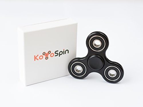 New for 2017 Premium KoyoSpin Fidget Spinner Tri-spinner - Top Quality Hybrid Ceramic Bearing. EDC, ADD, Focus, OCD, Stress Relief. Compare to Fidget Cube. 1-2 Min Spin, Non-3D Printed! (black)