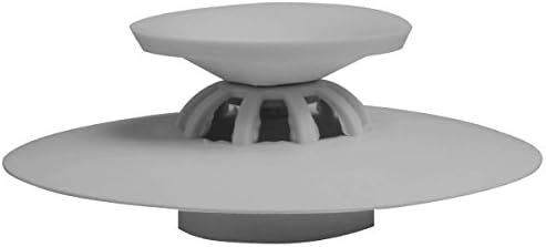 ESHOW Silicone Drain Stopper - Creative 2 in 1 Deodorant Sink Bathtub Stop &amp; Bathroom Hair Catcher, Drain Plug Protector Strainer Floor Filter Cover Clog for Kitchen Tub (Grey)