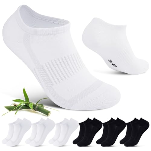 Cirorld Mens Womens Bamboo Sports Socks Breathable Running Cotton Socks 6 Pairs