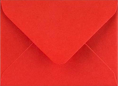 5" x 7" / 133mm x 184mm Coloured Envelopes (100gsm) Perfect for Christmas Cards, Greeting Cards, Wedding Invitations, Gift vouchers and Many More- Set of 100 Envelopes (Poppy Red)