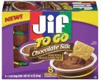 Jif to Go Chocolate Silk Peanut Butter & Chocolate Flavored Spread 8-1.5 oz. Cups (Pack of 6)