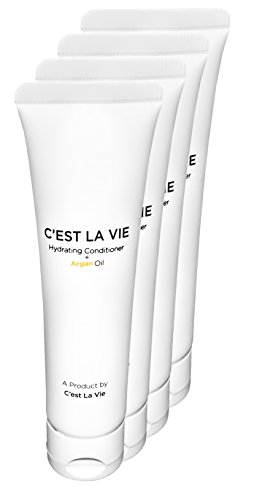 50 Bulk Pack - Hydrating Conditioner + Argan Oil By C'EST LA VIE - 40ml / 1.35 fl oz - Travel Guest & Hotel Amenities - Individual Tubes in Eco Responsible Packaging. Paraben & Cruelty Free (White)