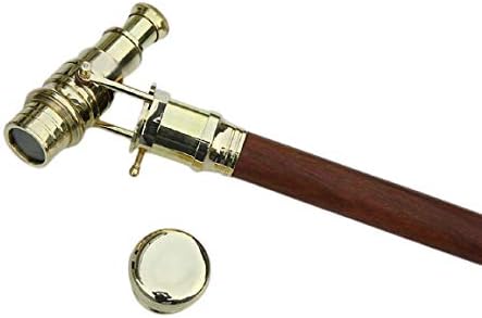 Walking Cane Telescope Harwood Folding Walking Stick, Brown - Image 3