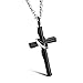 Feraco His Her Cross Pendant Necklace Titanium Steel Matching Set Gift for Anniversary