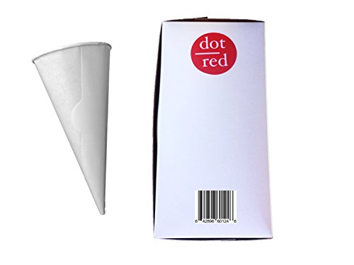 Dot Red - 50ct Large Sugar Cone Paper Jackets - Recyclable - Rolled Rim Ice Cream Waffle Cone Jacket