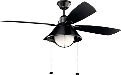 Kichler 310181sbk Seaside 54 Outdoor Ceiling Fan W Led Lights