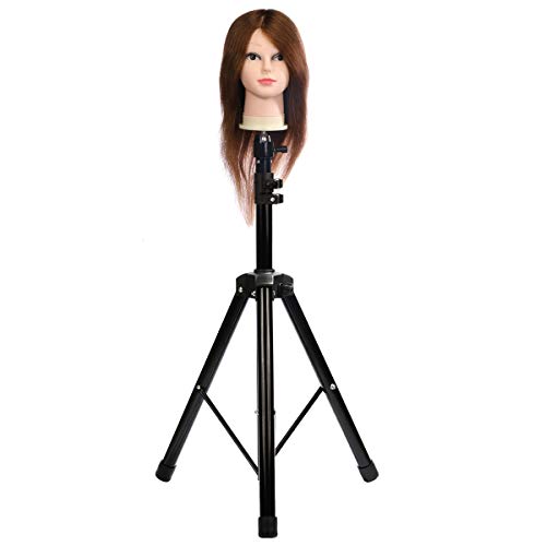 Kaleurrier Tripod Stand for Mannequin Head Height Adjustable Rotatable Cosmetology Hairdressing Training Head Stand Holder Wig head Canvas Block Head Doll Head Model with Carry Bag - Thumbnail 5