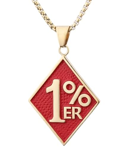 Zhubobo Mens Stainless Steel 1% er One Percent Outlaw Motorcycle