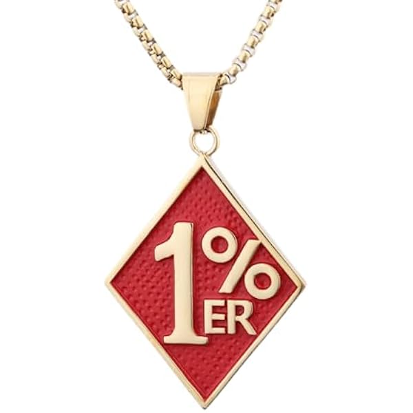 Cy trendy Men's Stainless Steel 1% er One Percent Pendant Outlaw