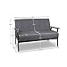 JIASTING Mid-Century Modern Solid Loveseat Sofa Upholstered Fabric Couch 2-Seat Wood Armchair Living Room/Outdoor Lounge Chair,50”W (Fabric) Grey