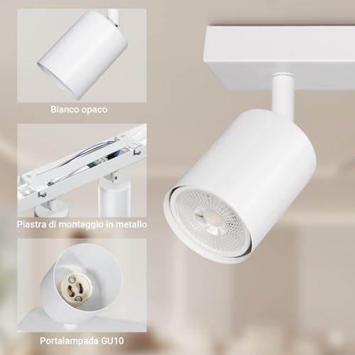 TaFiCo LED Ceiling Spotlight 3 Lights – Ceiling Light GU10 White – LED Ceiling Light Modern Swivel Spotlight for Living Room Bedroom Kitchen – Without Bulb