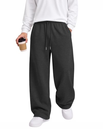 Yooo's Vivi Boy's Baggy Sweatpants Athletic Track Pants 9-10Y Dark Gray at Amazon
