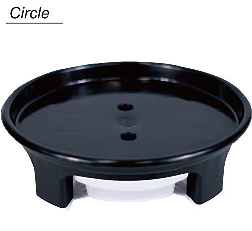 CHUNGUN [External 9.0~13.4 inch [Internal 8.0~11.7 inch] Durable Pot Saucer/Good Design Pot Saucer/Flower Pot Saucer with Water Buckets. ([External 13.4inch] [Internal 11.7inch], Black)