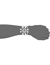 Invicta "Bolt del acero inoxidable y silicona reloj Casual cuarzo, color: blanco (Modelo: 23857)