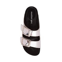 Madden Girl Women's Bodiee Slide Sandal, Silver