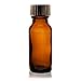 PREMIUM VIALS CREATIVE PACKAGING SOLUTIONS 1/2 Oz (15 ml) Amber Boston Round Glass Bottle w/Cap - Pack of 12