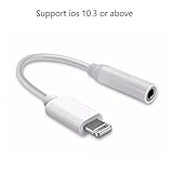 Coursin l044 Lightning Connector to 3.5 mm Aux Female Audio Jack Earphone Extender Jack Stereo for iPhone 7/7 Plus Support iOS 10.3 or Later