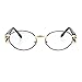 SA106 Luxury 90s Gangster Rapper OG Oval Clear Lens Eye Glasses Gold Black