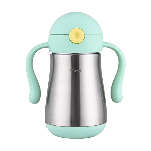 NCVI Cute Octopus Stainless Steel Baby Sippy Thermos Cup with Straw for