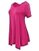 BELAROI Womens Basic Solid Loose Fit Short Sleeve Tunic T Shirt (3X,Rosepink)