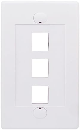 LINKOMM 10-Pack 3-Port Keystone Jack Wall Plate