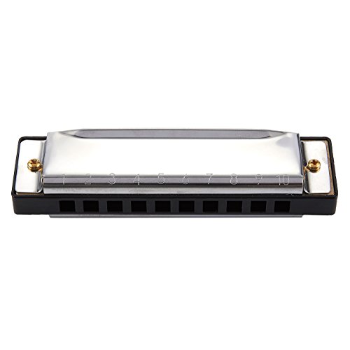 image for Juvale Harmonica For Kids - Stainless Steel Diatonic Harmonica 10 Hole