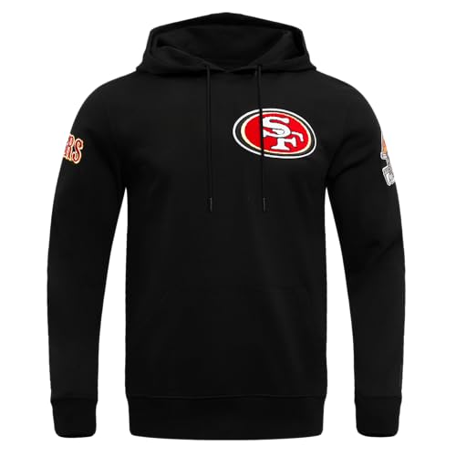 Pro Standard Mens NFL San Francisco 49Ers Classic Chenille Pull Over Hoodie Black M