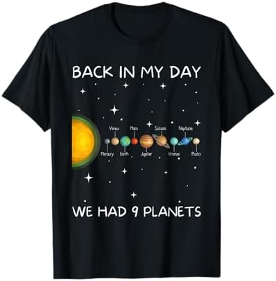 Amazon.com: Pluto Planet Shirt Back in My Day We Had Nine Planets