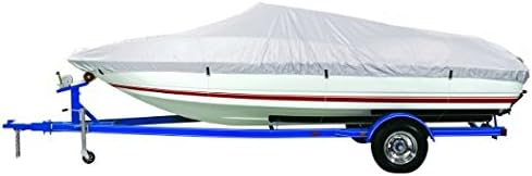 GOODSMANN Trailerable Marine Grade Boat Cover Heavy Duty 150D Fits V-Hull Fish & Pro-Style Bass Boats Model D Fits 17'-19' Runabouts, Beam Width to 96" 9921-0121-14