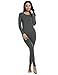Ekouaer Top & Bottom Woman Comfortable Microfiber Thermal Underwear (Gray, Medium)