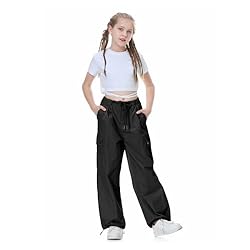 Rolanko Parachute Pants for Girls Baggy Y2K Cargo