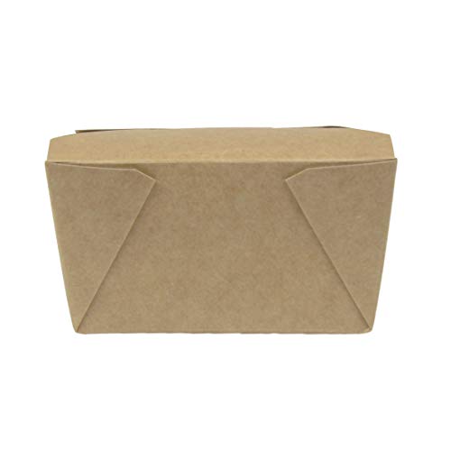 [36 Pack] 30 oz 5 x 4.5 x 2.5" Disposable Paper Take Out Food Containers, Microwaveble Folding Natural Kraft to Go Boxes #1 - Thumbnail 4