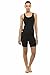 Private Island Women UPF50+ Skinny Beach Board Shorts Swim Hot Pants Rash Guard (M, Black-YSP)