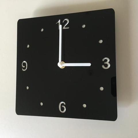 Super Cool Creations Shatterproof Square Wall Clock 21cm - Black