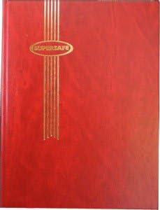 Supersafe Stamp Album W-4/8 16 white pages Stockbook, 9" x 12", Red