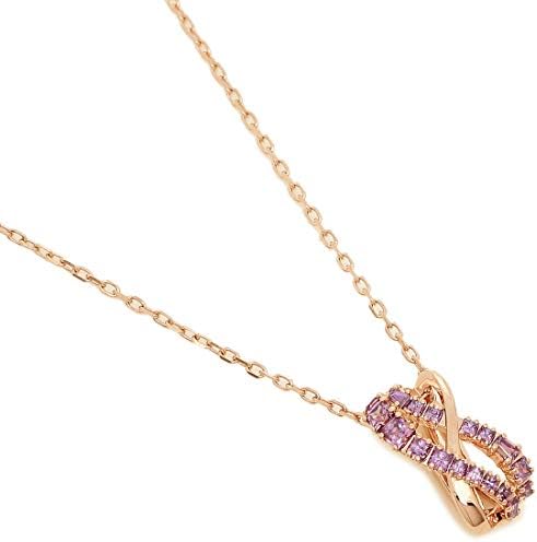 [スワロフスキー]ネックレス アクセサリー レディース TWIST ROWS SWAROVSKI 5563907 パープル ローズゴールド [並行輸入品]