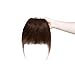 Clip In Bangs 100% Remy Human Hair Extensions One Piece front Neat Fringe Hand Tied Straight Bangs Clip On Hairpiece With Temples For Women #4 Medium Brown 25g