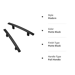 homdiy 10 Pack 3in Matte Black Cabinet Pulls