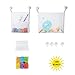 Sunny Jean Bath Toys Organizer Thickened Mesh Bag Bathtub Toys Storage Net for Baby Quick Dry Kids Bathtub Toy Holder Clean Without Mold Cartoon|incl. Vacuum Suction Cups+36(A~Z+0~9) (Double White)