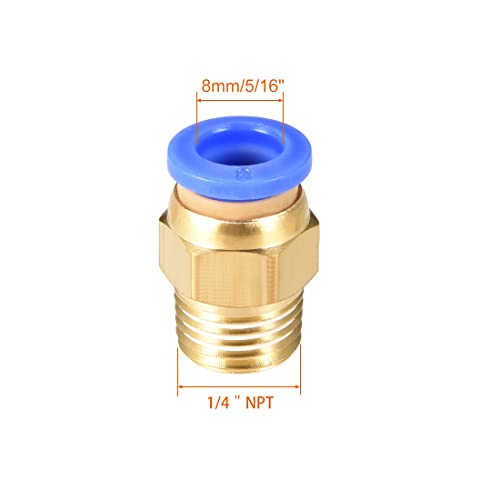 uxcell Straight Pneumatic Push to Quick Connect Fittings 1/4NPT Male x