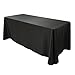 E-TEX Oblong Tablecloth - 90 x 156 Inch - Black Rectangle Table Cloth for 8 Foot Rectangular Table in Washable Polyester