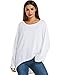 ZANZEA Women's Long Batwing Sleeve Loose Oversize Pullover Sweater Top Blouse White US 16/Tag Size 3XL